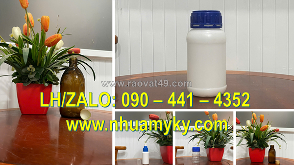 Bình thủy tinh 1000ml đựng rượu, chai thủy tinh 0.5 lít đựng cồn, chai nhựa 250ml có vòi đựng nước r