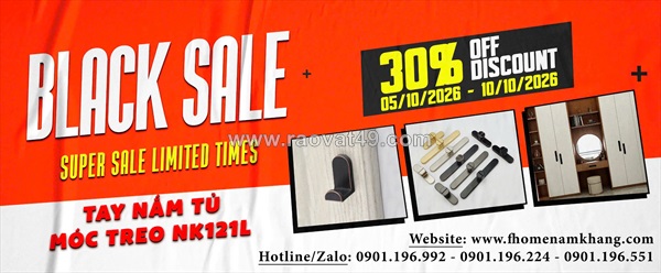 Black sale 30% cực cháy! tay nắm tủ & móc treo nk121l