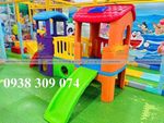 Bộ nhà leo cầu trượt 2 khối đa năng mầm non,nhà leo cầu trượt 2 khối cho bé mầm non giá rẻ
