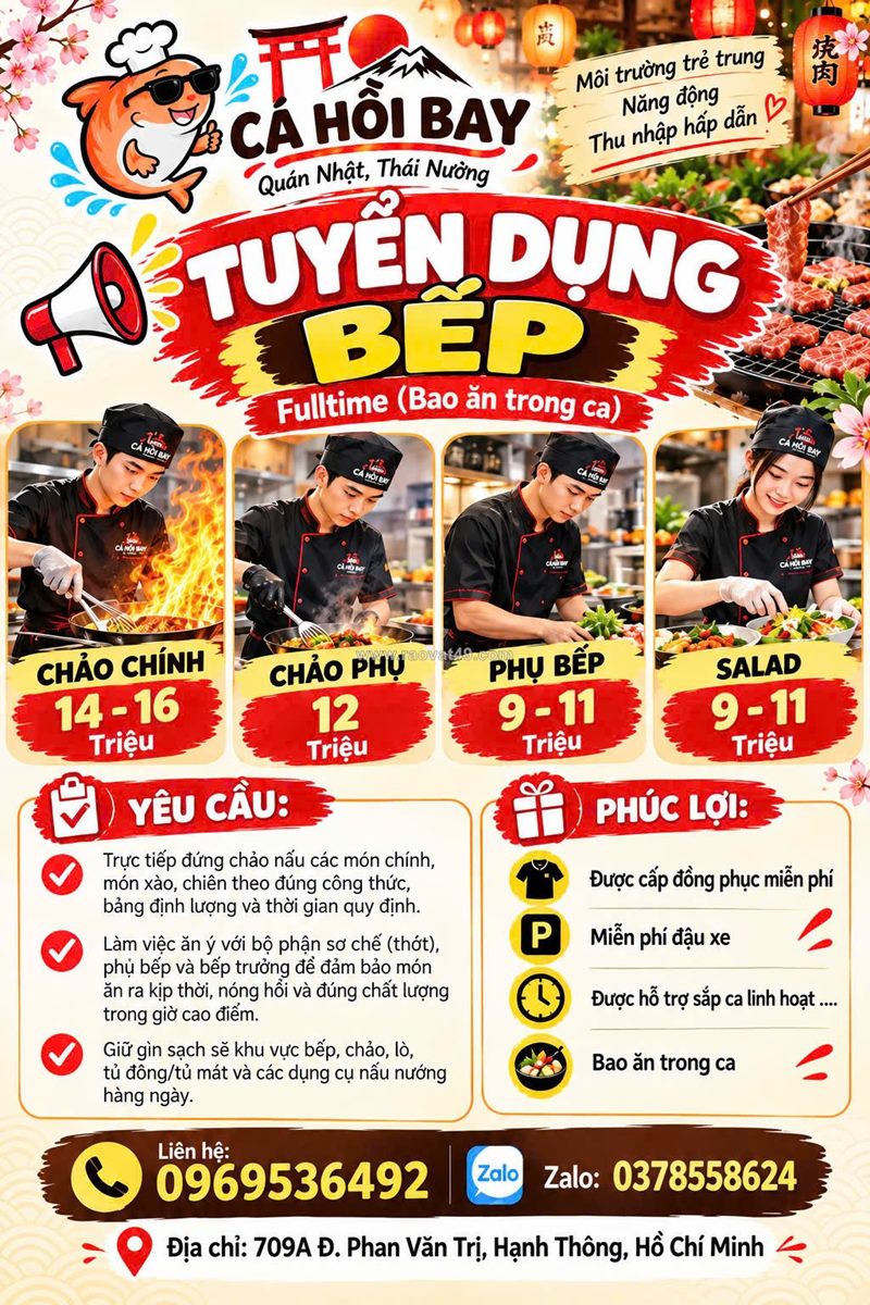Cá hồi bay tuyển dụng nhân viên q. gò vấp