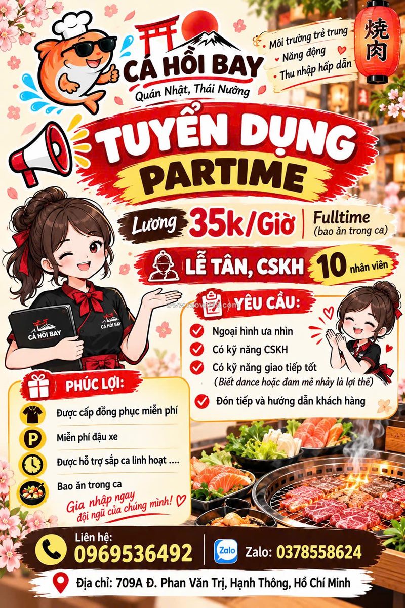 Cá hồi bay tuyển dụng nhân viên q. gò vấp
