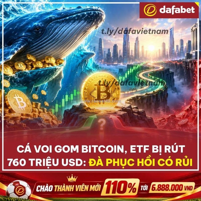 Cá voi gom bitcoin, etf bị rút 760 triệu usd: btc sắp đảo chiều hay chỉ là nhịp hồi bán xuống?
