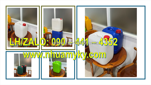 Can nhựa 24 lít đựng muối axit, vỏ can nhựa 25 lít vuông đựng dung môi, can nhựa 30 lít đựng vi sinh