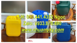 Can nhựa 25 lít đựng thành phần thuốc trừ sâu, can nhựa 20 lít tròn, thùng nhựa 10 lít đựng dầu hôi