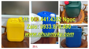 Can nhựa 25 lít đựng thành phần thuốc trừ sâu, can nhựa 20 lít tròn, thùng nhựa 10 lít đựng dầu hôi