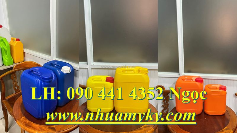 Can vuông 30 lít dày 1kg4, can nhựa 25l đựng hóa chất dày 1kg2, can nhựa 10 lít đựng javel