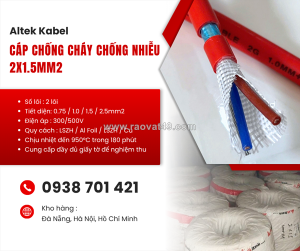 Cáp chống cháy chống nhiễu 2x1.5mm² altek kabel fr215gft – cáp chống cháy cho hệ thống báo cháy