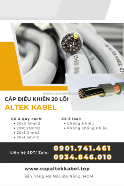 Cáp điều khiển altek kabel 20x0.5/ 20x0.75/ 20x1.0/20x1.5