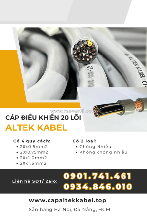 Cáp điều khiển altek kabel 20x0.5/ 20x0.75/ 20x1.0/20x1.5