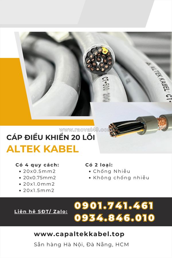 Cáp điều khiển altek kabel 20x0.5/ 20x0.75/ 20x1.0/20x1.5