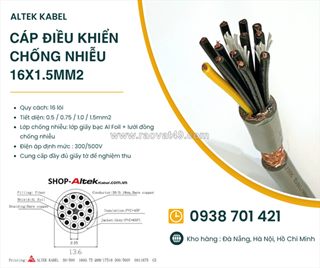 Cáp điều khiển chống nhiễu 16x1.5mm² altek kabel sh-11516 – cáp điều khiển 16 lõi có lưới chống nhiễu