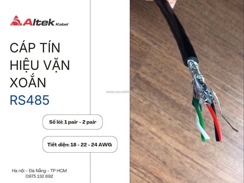 Cáp rs485 vặn xoắn 2 lớp chống nhiễu – altek kabel