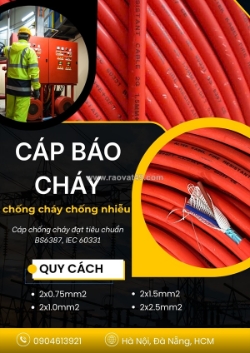 Cáp tín hiệu báo cháy chống nhiễu 2x1.0/2x1.5/2x2.5 - phân phối tại tphcm, bình dương , đồng nai