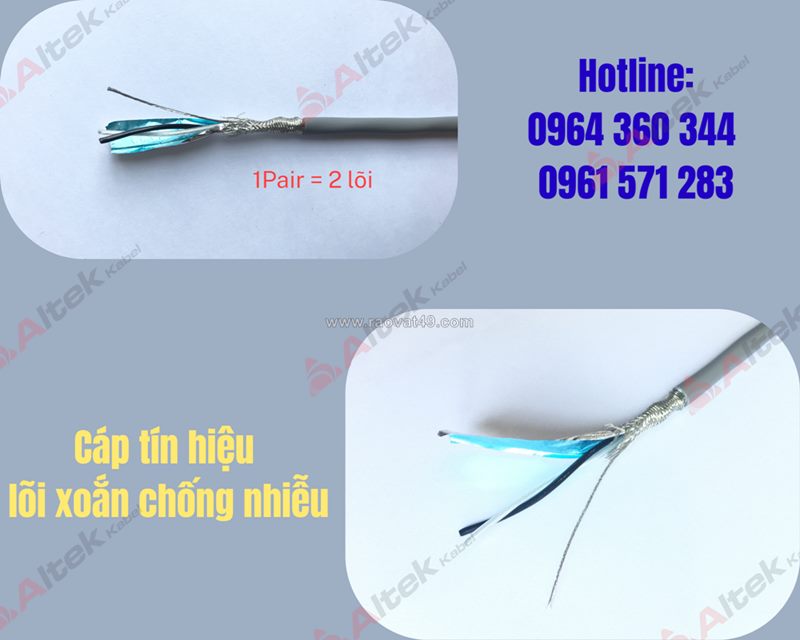 Cáp tín hiệu xoắn đôi (twisted pair) 1pr x awg tại hà nội