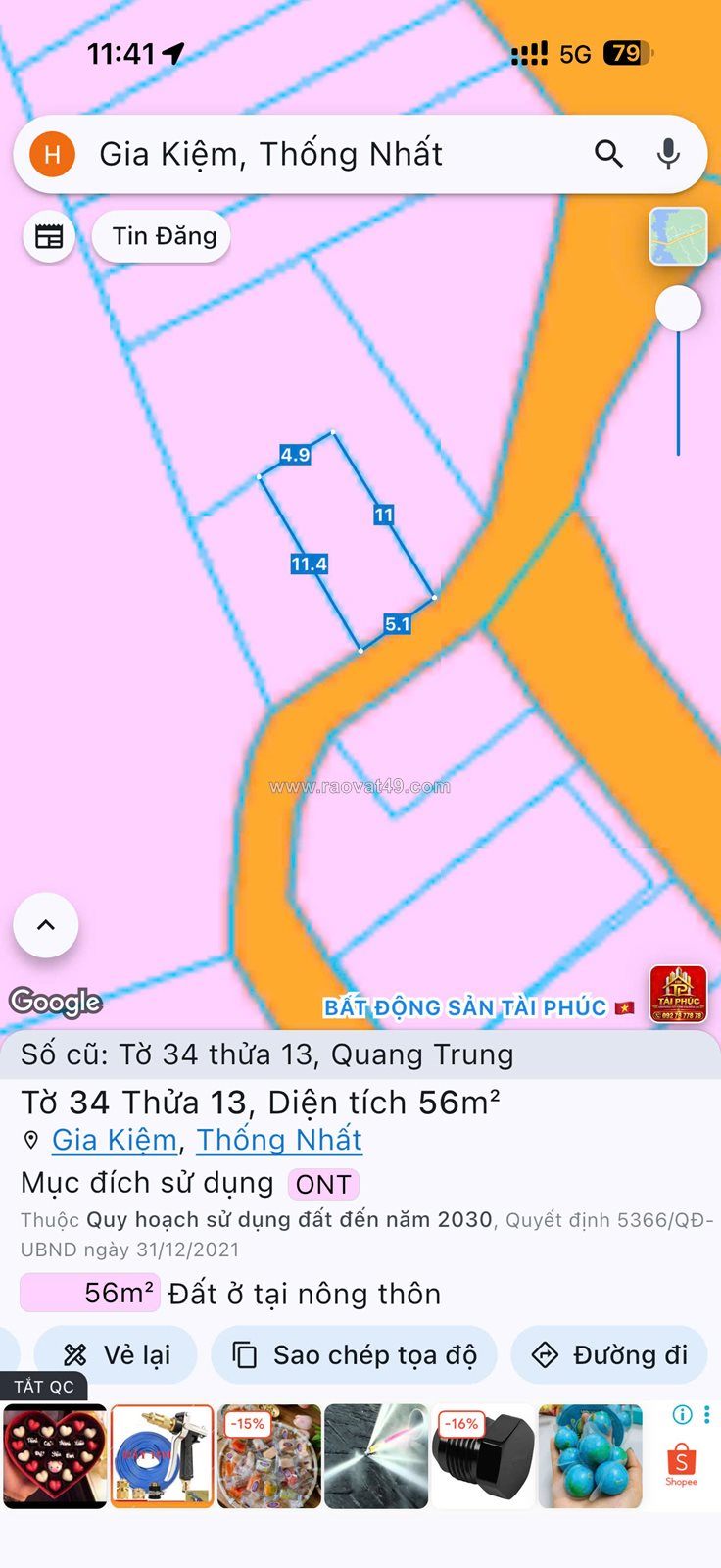 Chính chủ cần bán đất thổ cư gia kiệm - thống nhất - giá chỉ 850 triệu