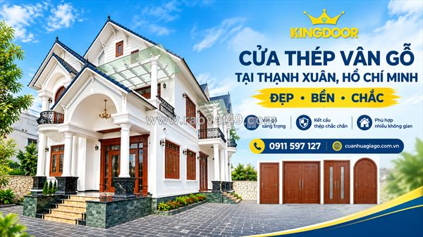 Cửa thép vân gỗ tại thạnh xuân, hồ chí minh | đẹp, bền, chắc
