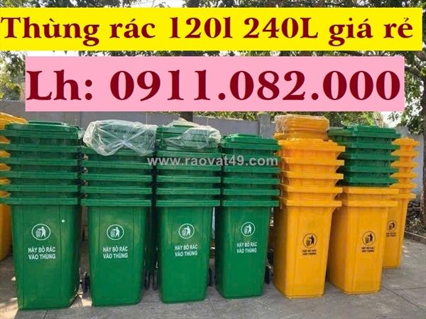Cung cấp thùng rác bảo vệ môi trường- giá rẻ thùng rác 120l 240l 660l- lh 0911.082.000