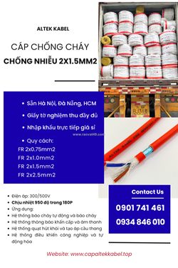 Dây cáp chống cháy 2x1.5 có chống nhiễu altek kabel sẵn hà nội