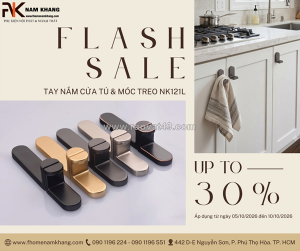 Flash sale đặc biệt - săn ngay tay nắm cửa tủ, móc treo tường nk121l