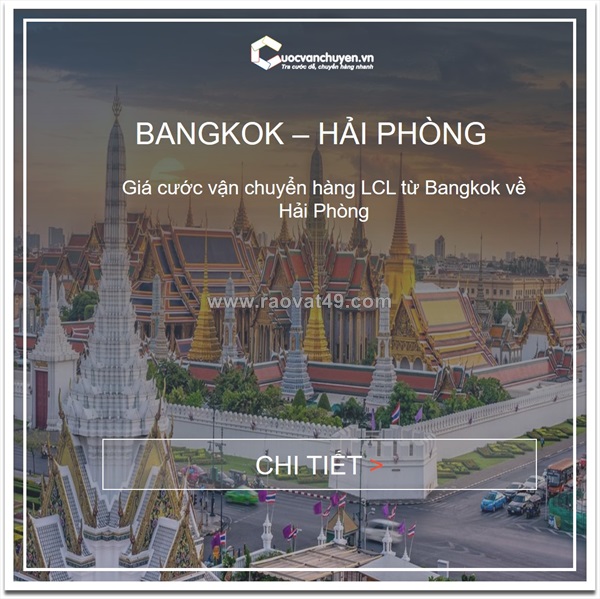 Giá cước vận chuyển hàng lẻ từ bangkok về hải phòng