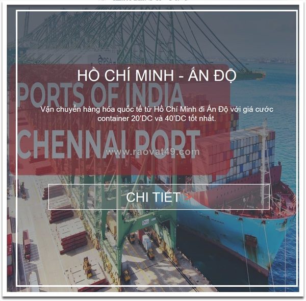 Giá cước vận tải biển từ hồ chí minh đi ấn độ