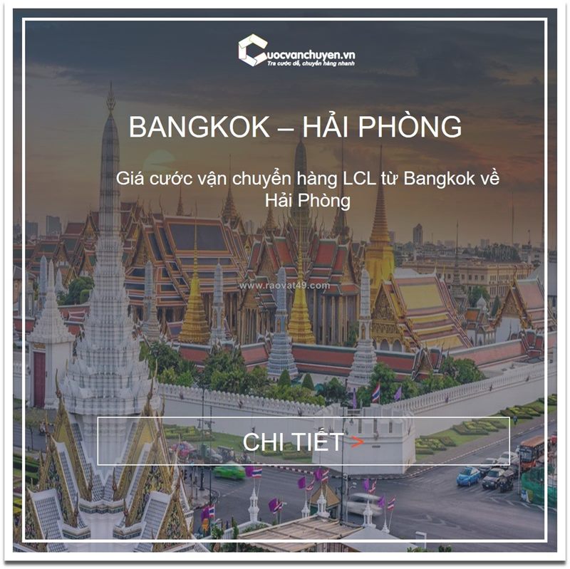 Giá cước vận tải hàng lcl từ bangkok về hải phòng
