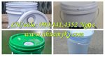 Gía thùng đựng sơn 10 lít, thùng nhựa 16 lít đựng dầu nhờn, thùng sơn vuông  lít màu trắng