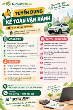 Green move tuyển dụng – kế toán vận hành