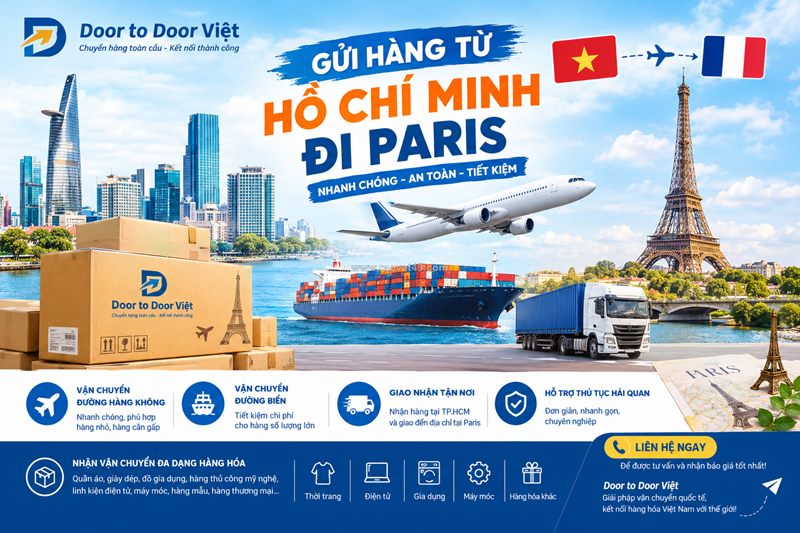 Gửi hàng từ hồ chí minh đi paris