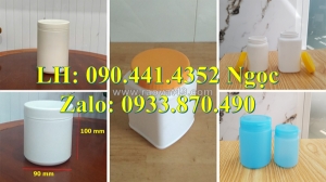 Hủ nhựa 50gr đựng hóa chất dạng bột, hủ nhựa 100g đựng kem dưỡng da, hủ nhựa 200g đựng mỹ phẩm