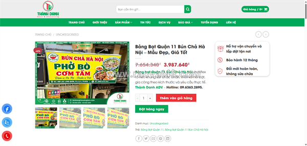 Làm bảng bạt quận 11 bún chả hà nội – thiết kế đẹp, giá hợp lý