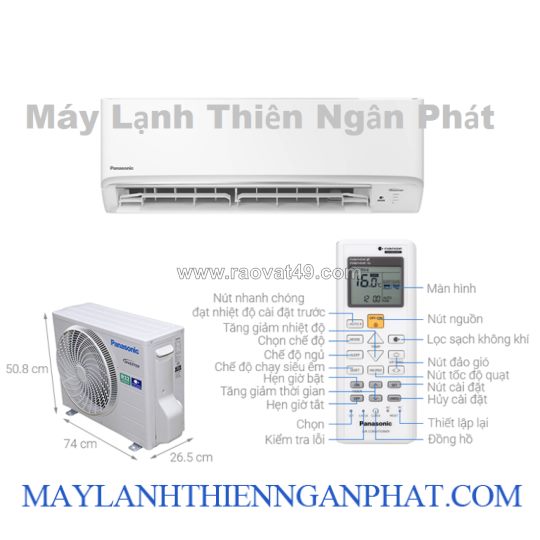 Máy lạnh treo tường panasonic inverter 2 hp cu/cs-ruckh-8d