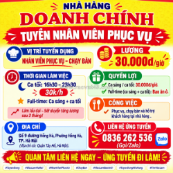 Nhà hàng doanh chính tuyển nhân viên phục vụ