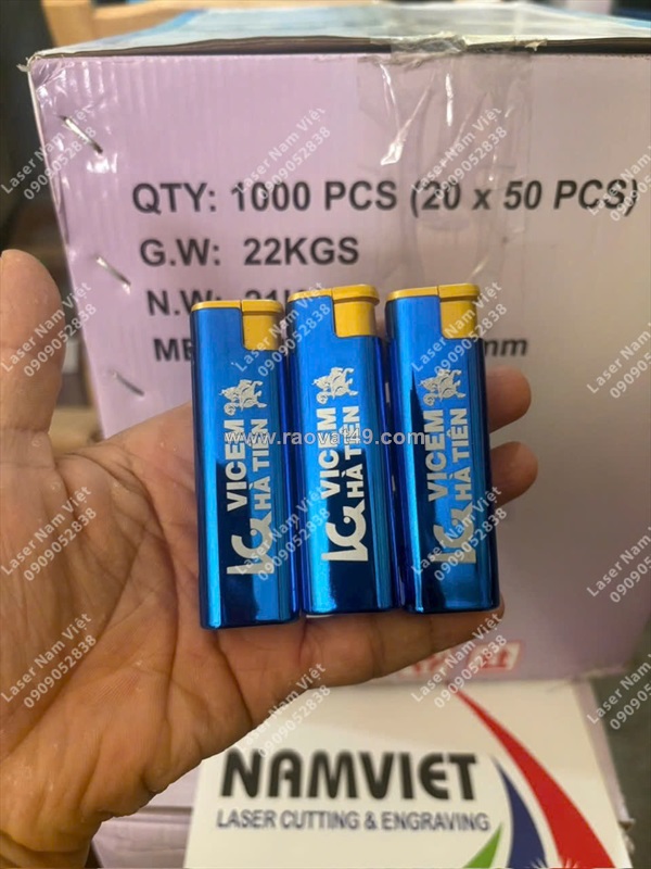 Nhận khắc laser logo lên bật lửa theo yêu cầu