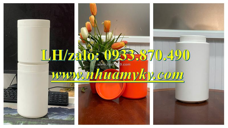 Sản xuất hủ nhựa 2 ký, hộp nhựa 1.5 ký vuông, hủ nhựa 1000g đựng bột giảm cân
