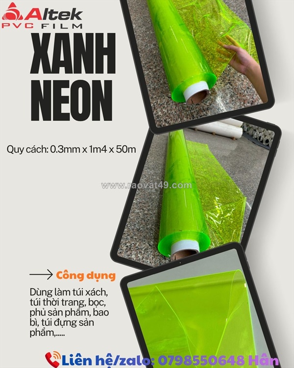 Siêu phẩm bùng nổ thị trường - màng pvc xanh neon thời thượng