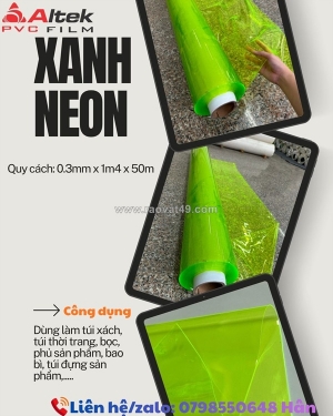 Siêu phẩm bùng nổ thị trường - màng pvc xanh neon thời thượng