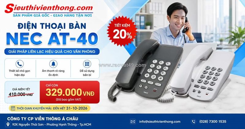 Sở hữu điện thoại bàn nec at-40 chuẩn nhật với giá siêu ưu đãi!