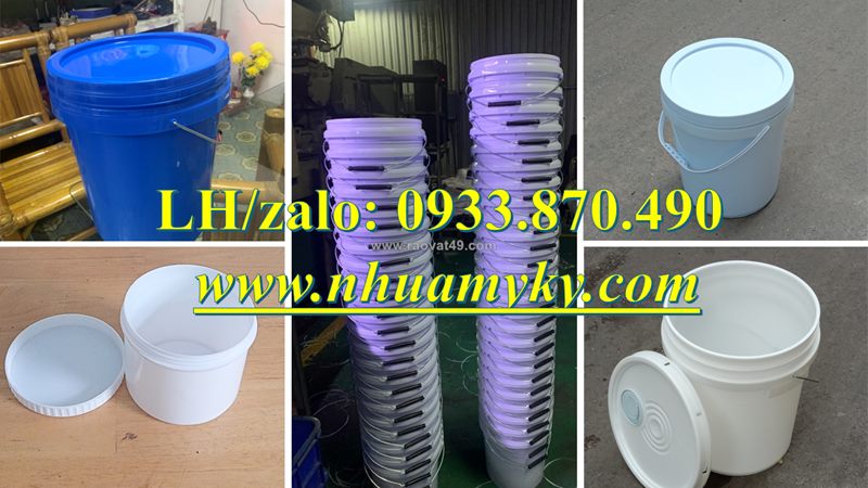 Sx vỏ thùng sơn 10 lít theo yêu cầu, thùng sơn 12 lít quai nhựa, vỏ thùng sơn 20 lít màu sắc theo yê