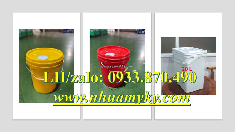 Sx vỏ thùng sơn 10 lít theo yêu cầu, thùng sơn 12 lít quai nhựa, vỏ thùng sơn 20 lít màu sắc theo yê