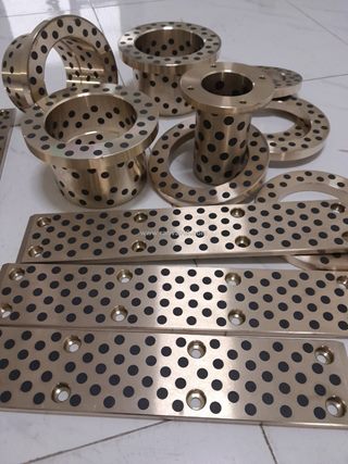 Tấm bạc trượt  tự bôi trơn, bạc đồng lỗ graphite, bạc graphite, bạc đồng tiết dầu