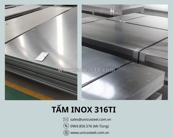 Tấm thép không gỉ inox 316ti nhập khẩu theo yêu cầu – chịu nhiệt cao, chống ăn mòn rỗ & khóa mục mối hàn bằng hợp kim titanium