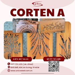 Thép corten a kháng thời tiết-đặc tính chống ăn mòn,màu gỉ tự nhiên độc đáo,cấp theo quy cách yêucầu