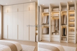 Thi công tủ quần áo kịch trần – đặt đóng tại xưởng, lắp đặt tận nhà