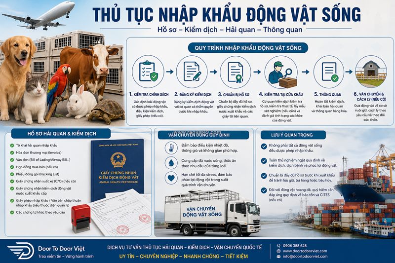 Thủ tục nhập khẩu động vật sống