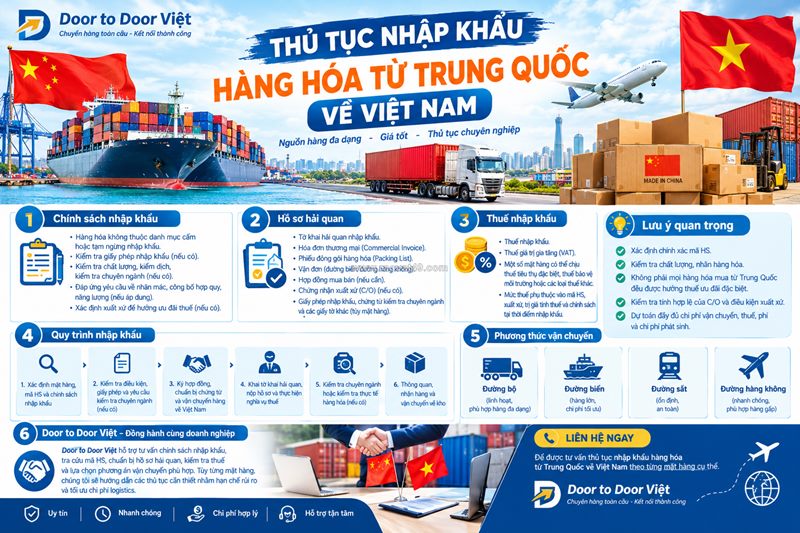 Thủ tục nhập khẩu hàng hóa từ trung quốc