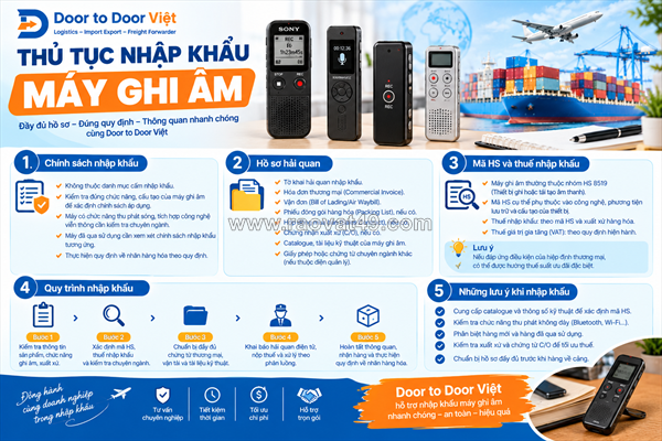 Thủ tục nhập khẩu máy ghi âm