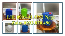 Thùng nhựa 10 lít vuông trắng, can nhựa 20l đựng axit, vỏ can nhựa 25 lít vuông xanh, can chứa hóa chất 30l