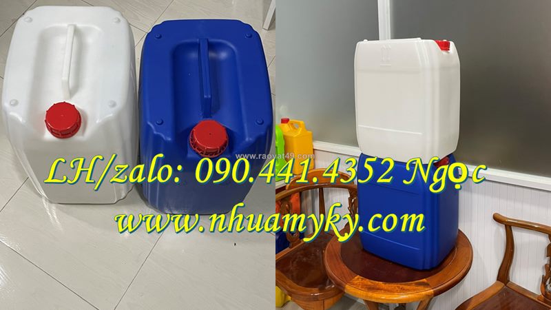 Thùng nhựa 20 lít đựng hóa chất đậm đặc, can nhựa 22 lít đựng thuốc trừ sâu, can nhựa 25 lít đựng ki