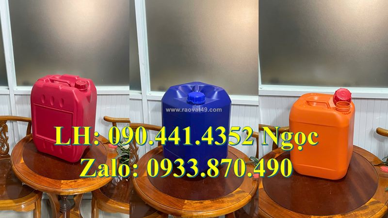 Thùng nhựa 22 lít đựng hóa chất sinh học, can nhựa 24l đựng kiềm, can nhựa 25 lít đựng chất lỏng hóa